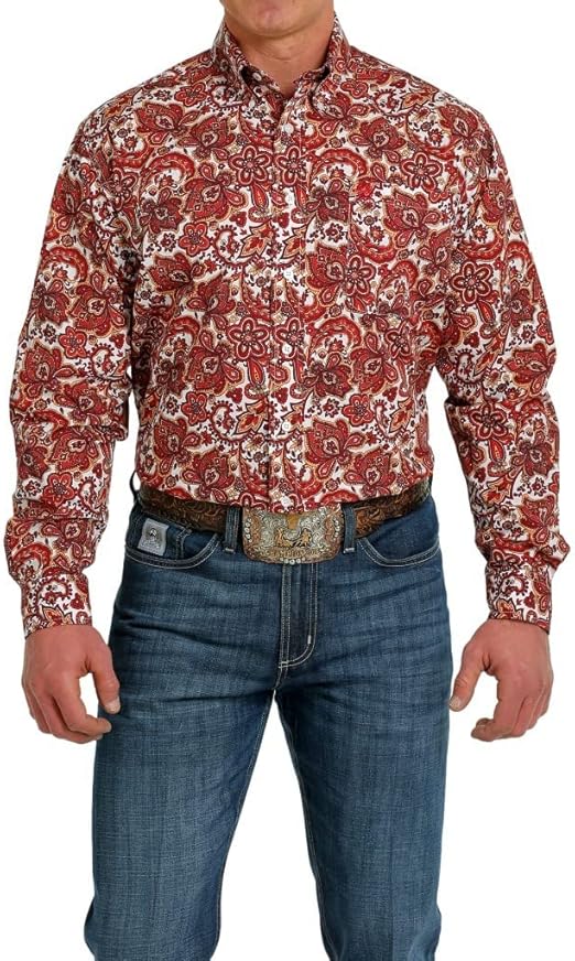 Cinch Men's Red Plaid Button-Down Shirt