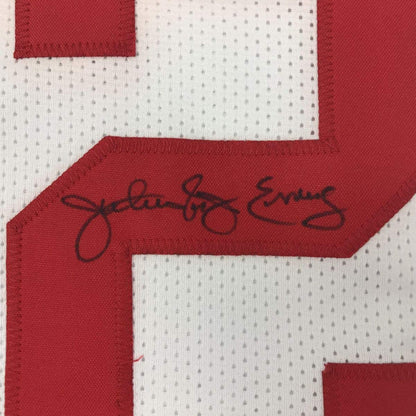 Autographed/Signed Julius Erving Dr. J New York ABA White Basketball Jersey JSA COA