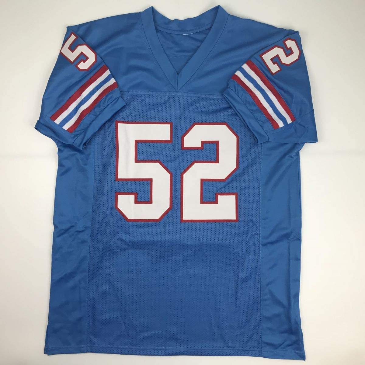 Autographed/Signed Robert Brazile HOF 18 Houston Powder Blue Football Jersey Tristar COA