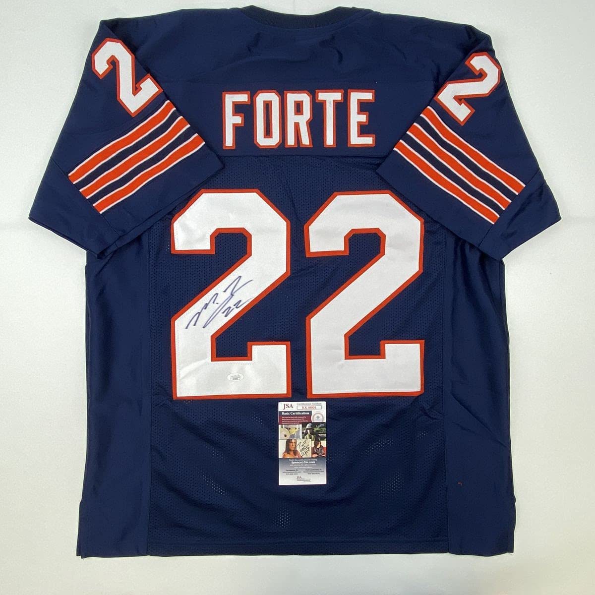 Autographed/Signed Matt Forte Chicago Blue Football Jersey JSA COA