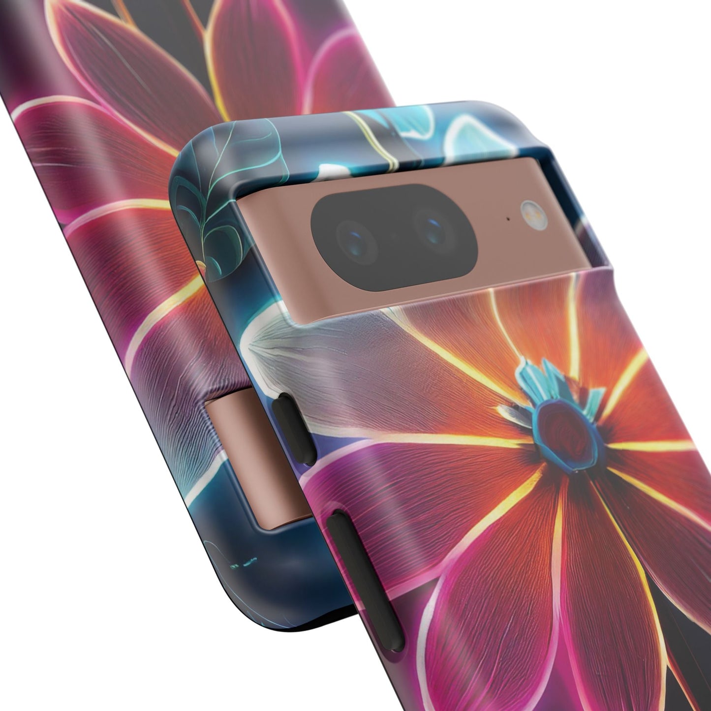 Vibrant Neon Flowers Tough Phone Case