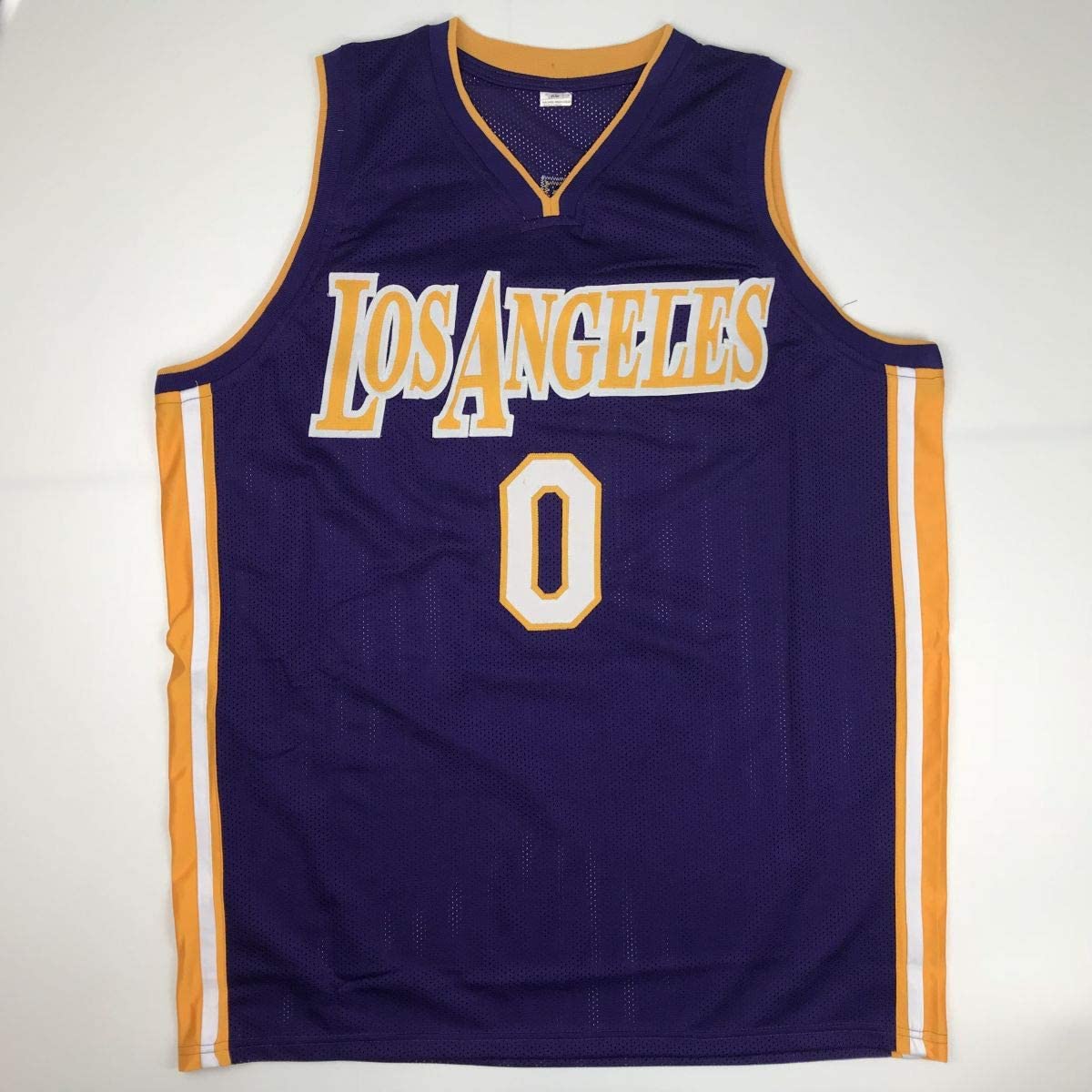 Autographed/Signed Kyle Kuzma Los Angeles LA Purple Basketball Jersey JSA COA