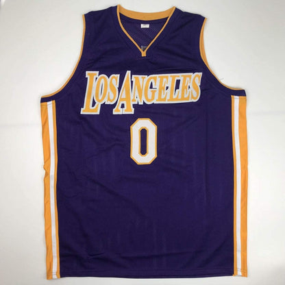 Autographed/Signed Kyle Kuzma Los Angeles LA Purple Basketball Jersey JSA COA