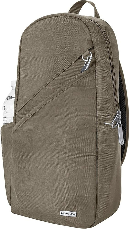 Travelon Anti-theft Classic Sling Bag, Nutmeg