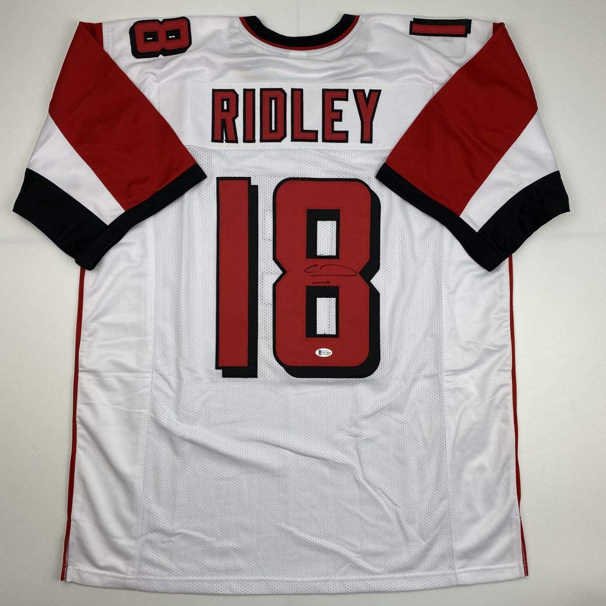 Autographed/Signed Calvin Ridley Atlanta White Football Jersey Beckett BAS COA