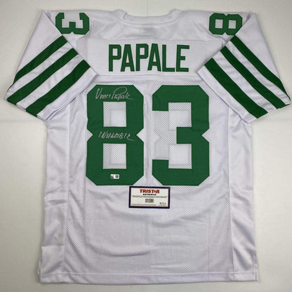 Autographed/Signed Vince Papale Invincible Philadelphia White Football Jersey Tristar COA