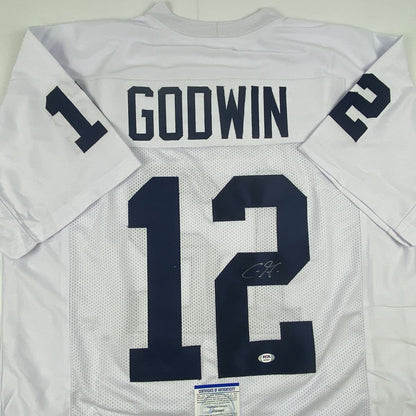 Autographed/Signed Chris Godwin Penn State White College Football Jersey PSA/DNA COA