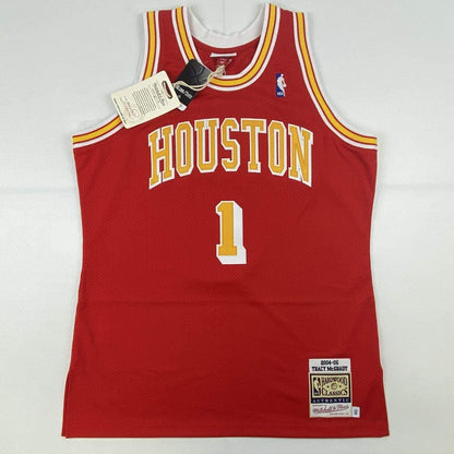 Autographed/Signed Tracy McGrady Houston Rockets Red Authentic Swingman Mitchell & Ness Basketball Jersey Fanatics COA
