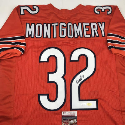 Autographed/Signed David Montgomery Chicago Bears Orange Football Jersey JSA COA