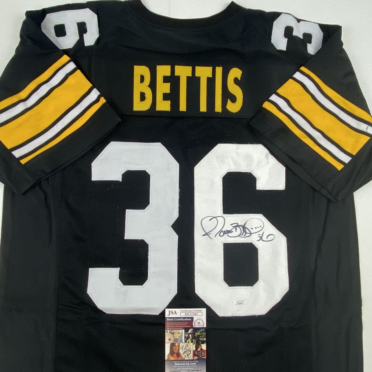 Autographed/Signed Jerome Bettis Pittsburgh Black Retro Football Jersey JSA COA