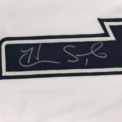 Framed Autographed/Signed Hope Solo 35x39 White Soccer Team USA World Cup Jersey JSA COA