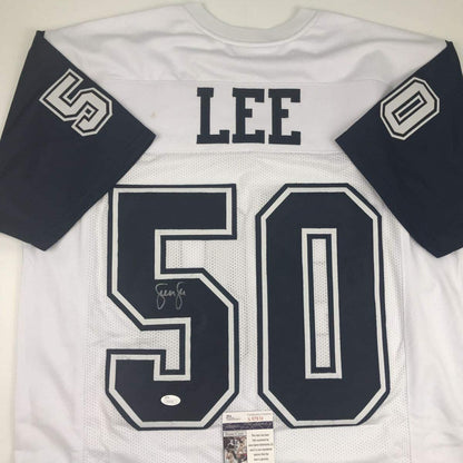 Autographed/Signed Sean Lee Dallas Color Rush White Football Jersey JSA COA