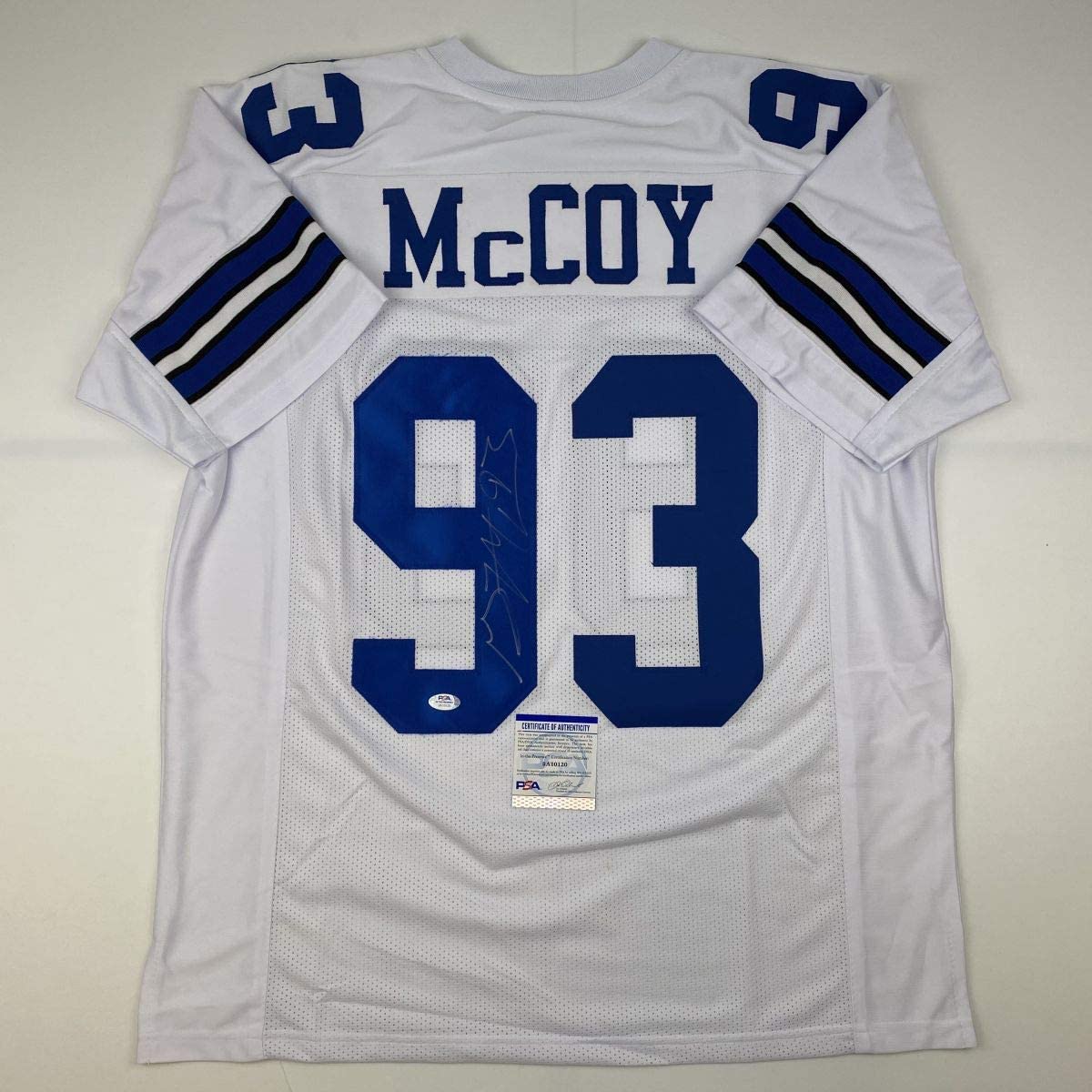 Autographed/Signed Gerald McCoy Dallas White Football Jersey PSA/DNA COA