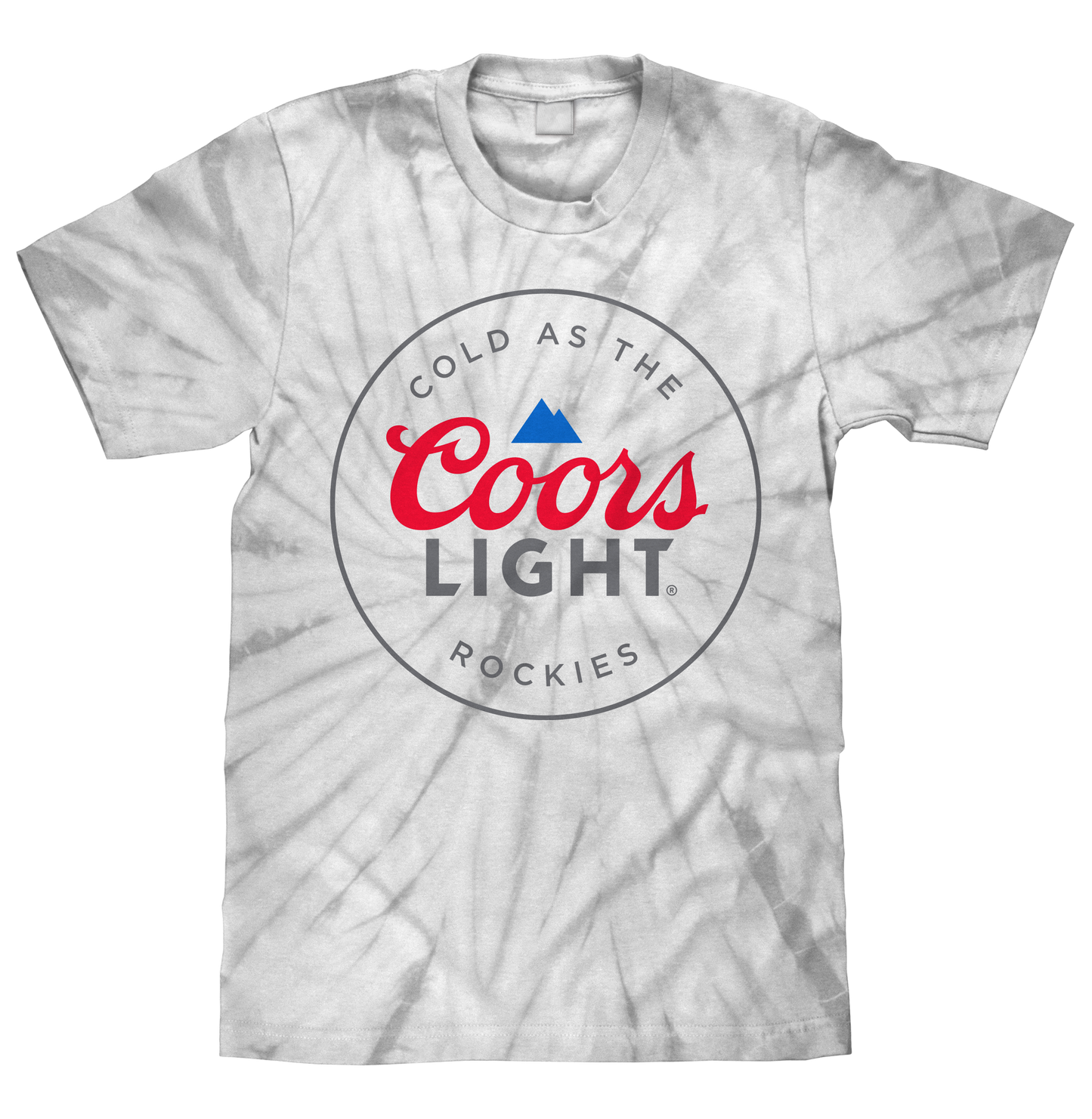 Coors Light Cold as the Rockies Tie Dye T-Shirt - Silver Spider Tie Dye