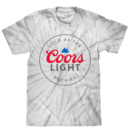 Coors Light Cold as the Rockies Tie Dye T-Shirt - Silver Spider Tie Dye