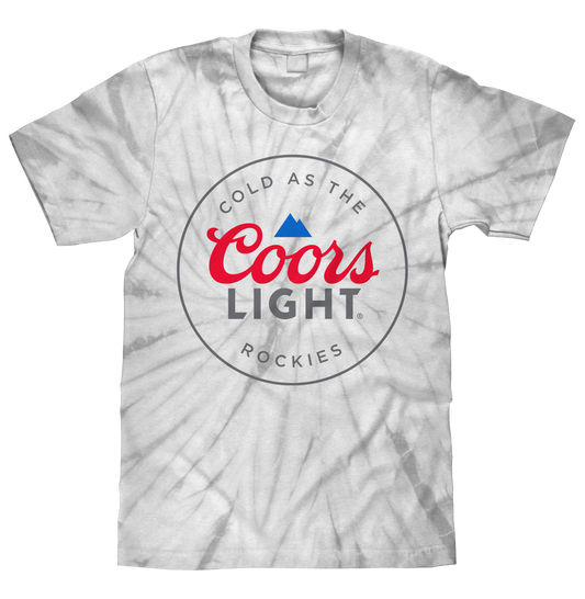 Coors Light Cold as the Rockies Tie Dye T-Shirt - Silver Spider Tie Dye