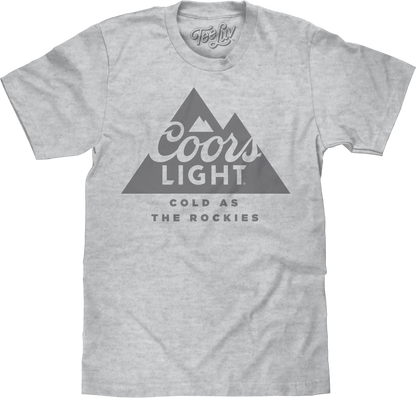 Coors Light Beer Cold as the Rockies Mountain Logo T-Shirt - Athletic Heather Gray