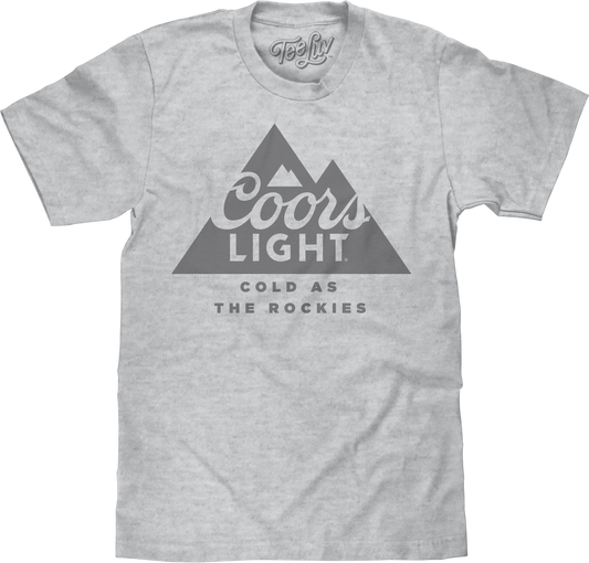 Coors Light Beer Cold as the Rockies Mountain Logo T-Shirt - Athletic Heather Gray