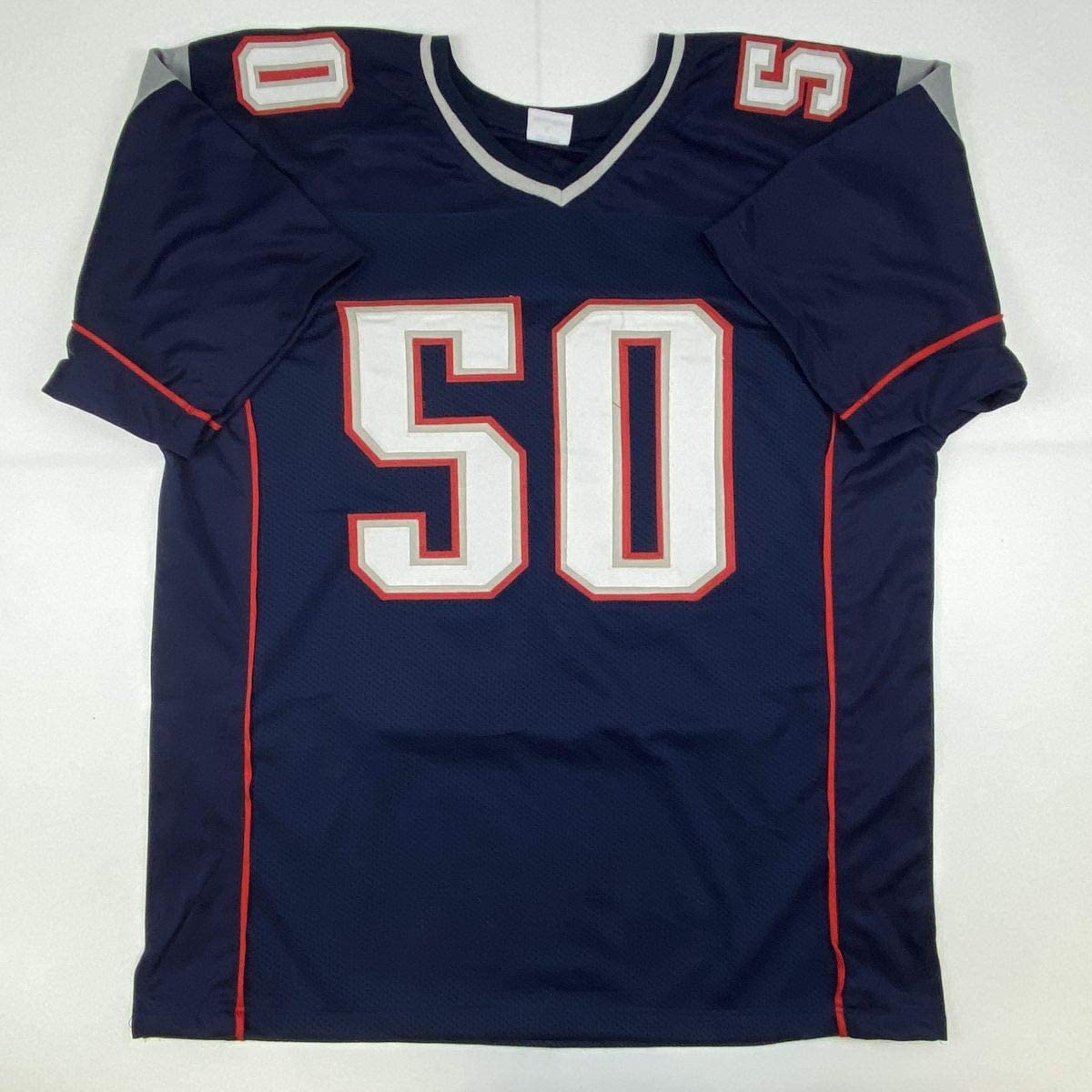 Autographed/Signed Chase Winovich New England Blue Football Jersey Beckett BAS COA