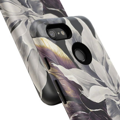 White & Plum Floral Tough Phone Case