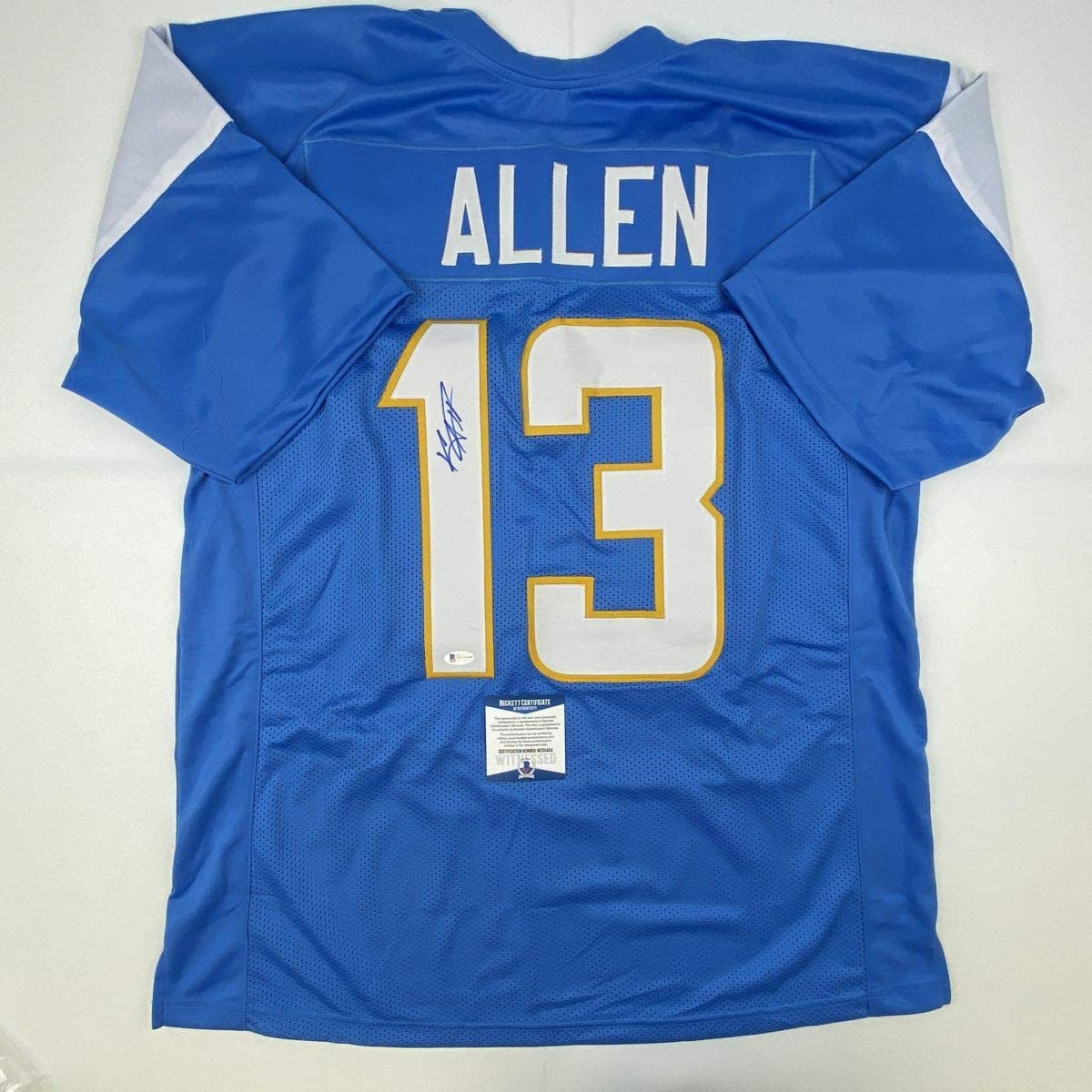 Autographed/Signed Keenan Allen Los Angeles LA Powder Blue Football Jersey Beckett BAS COA