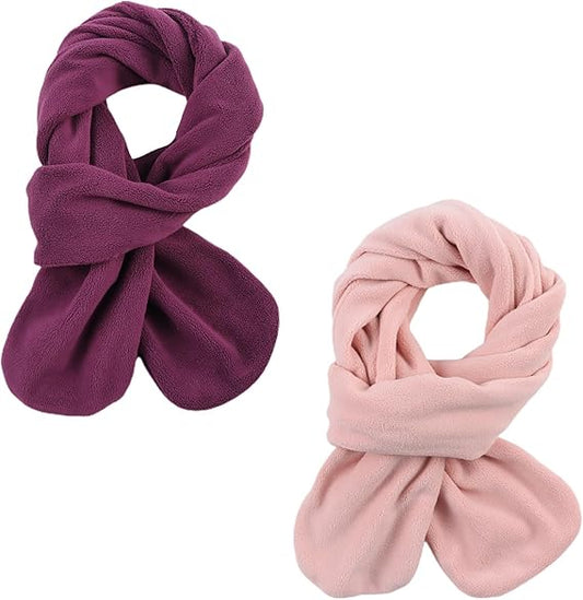 Zsedrut Toddler Winter Scarf Girls Fleece Neck Warmer Solid Color Warm Scarves