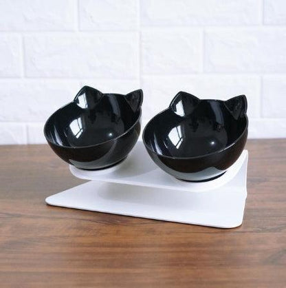 Cat Inclined Transparent Feeding Bowls