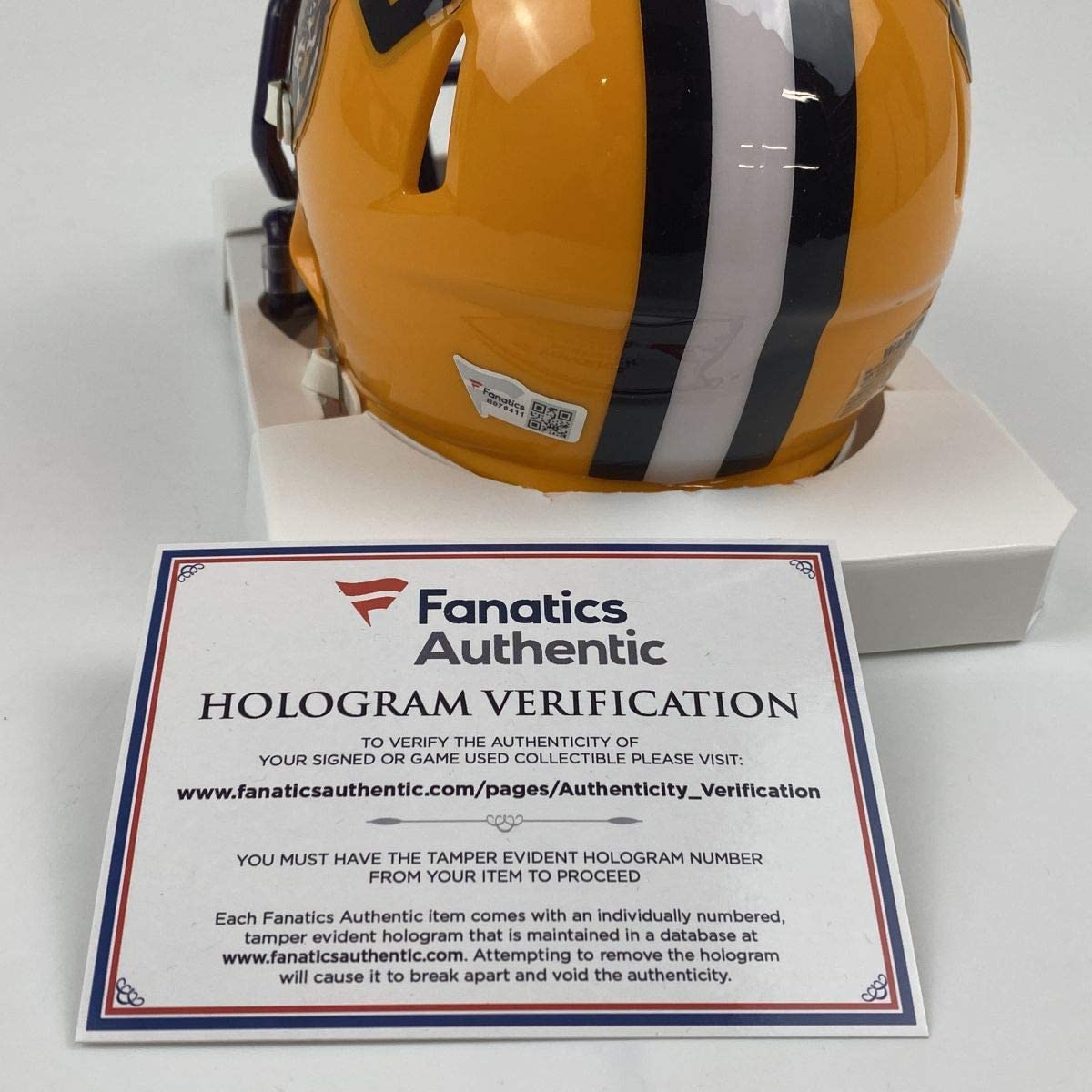 Autographed/Signed Joe Burrow LSU Tigers College Football Mini Helmet Fanatics COA