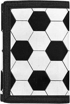 INSTANTARTS Child Wallet Boys Outdoor Sports Wallet Black White Soccer Ball Print Durable Coin Purses Money Organizer for Football Lover