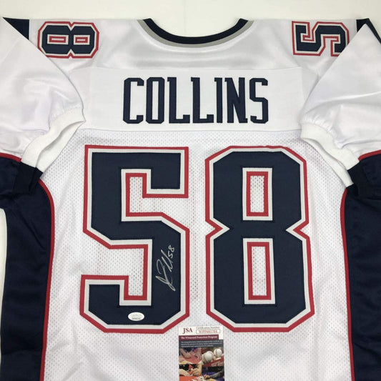 Autographed/Signed Jamie Collins New England White Football Jersey JSA COA