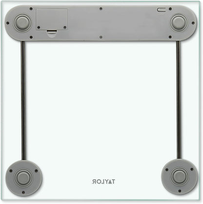 Taylor Digital Bathroom Scale, Highly Accurate Body Weight Scale, Instant On and Off, 400 lb, Sturdy Clear Glass with ChromeFinish Base