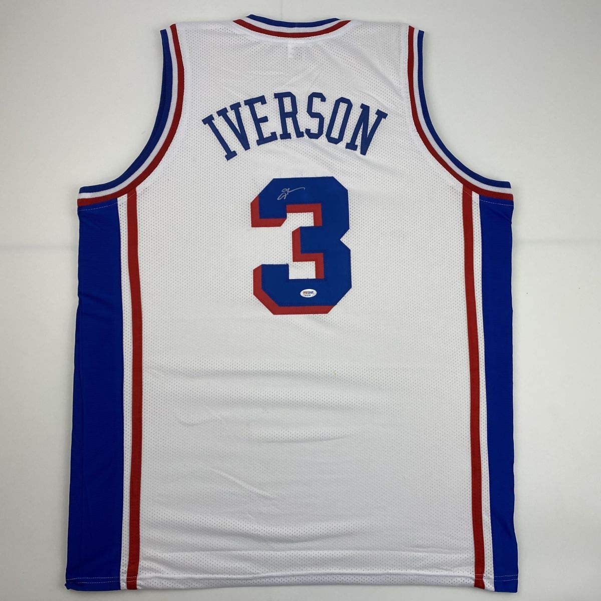 Autographed/Signed Allen Iverson Philadelphia White Current Basketball Jersey PSA/DNA COA