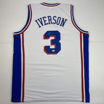 Autographed/Signed Allen Iverson Philadelphia White Current Basketball Jersey PSA/DNA COA