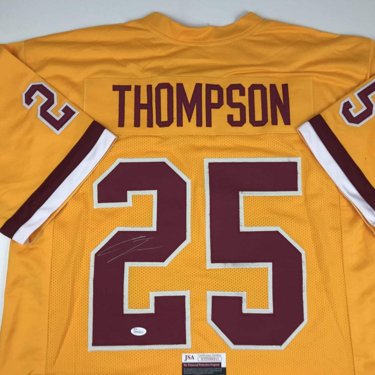 Autographed/Signed Chris Thompson Washington Yellow Football Jersey JSA COA