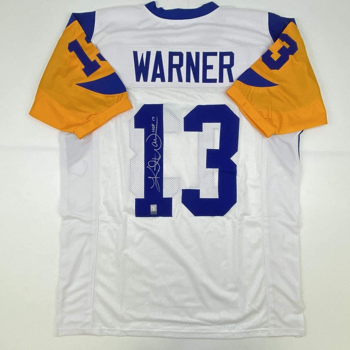Autographed/Signed Kurt Warner St. Louis White Football Jersey GTSM COA Holo Only