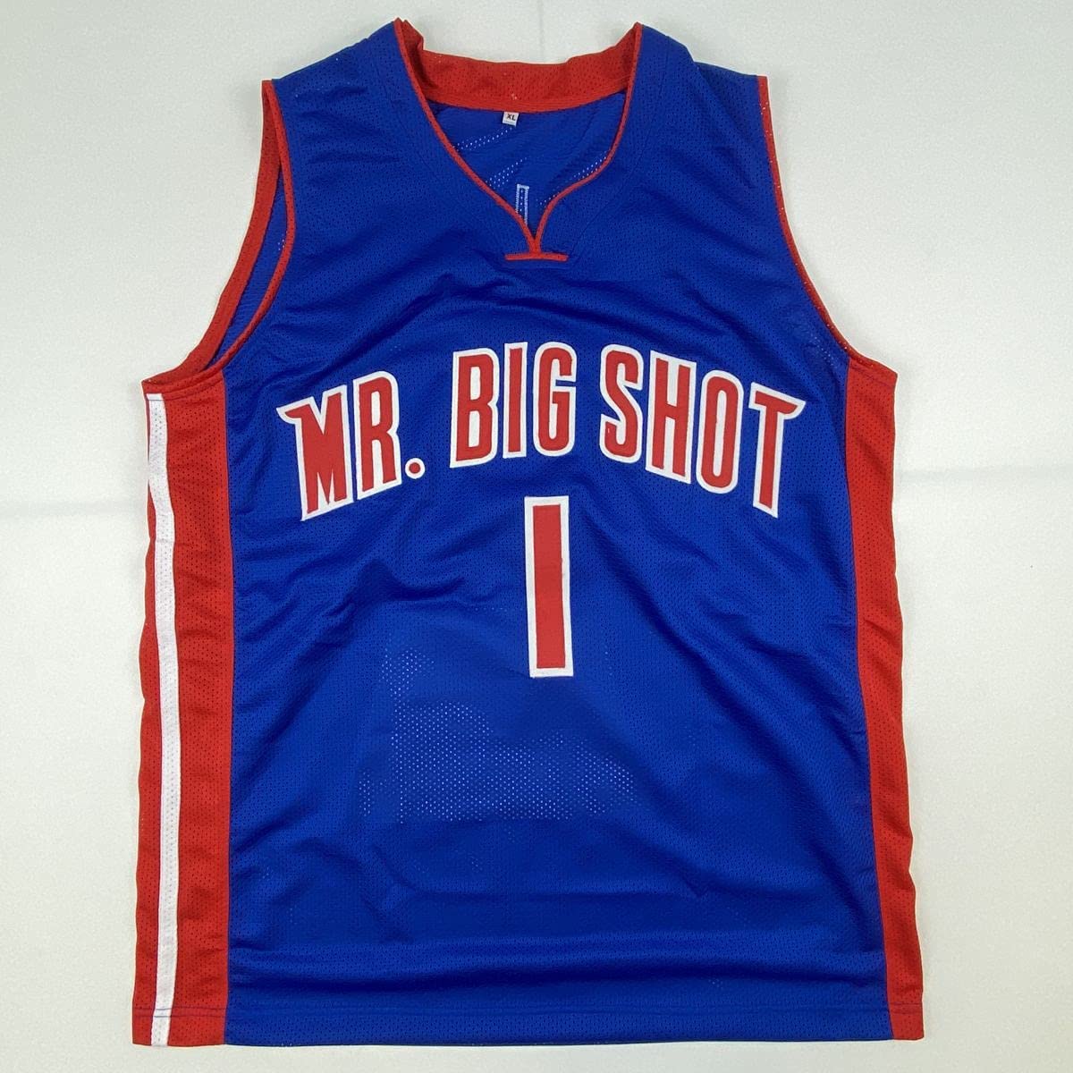 Autographed/Signed Chauncey Billups Detroit Blue Stat Basketball Jersey JSA COA