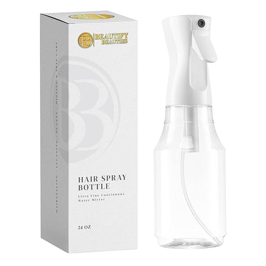 BeautifyBeauties Spray Bottle For Hair _ÑÐ Continuous Mister Spray Bottle for Hairstyling, Cleaning, Plants, Pets, Barbers, Salons, Essential Oil Scents (24 Ounce)
