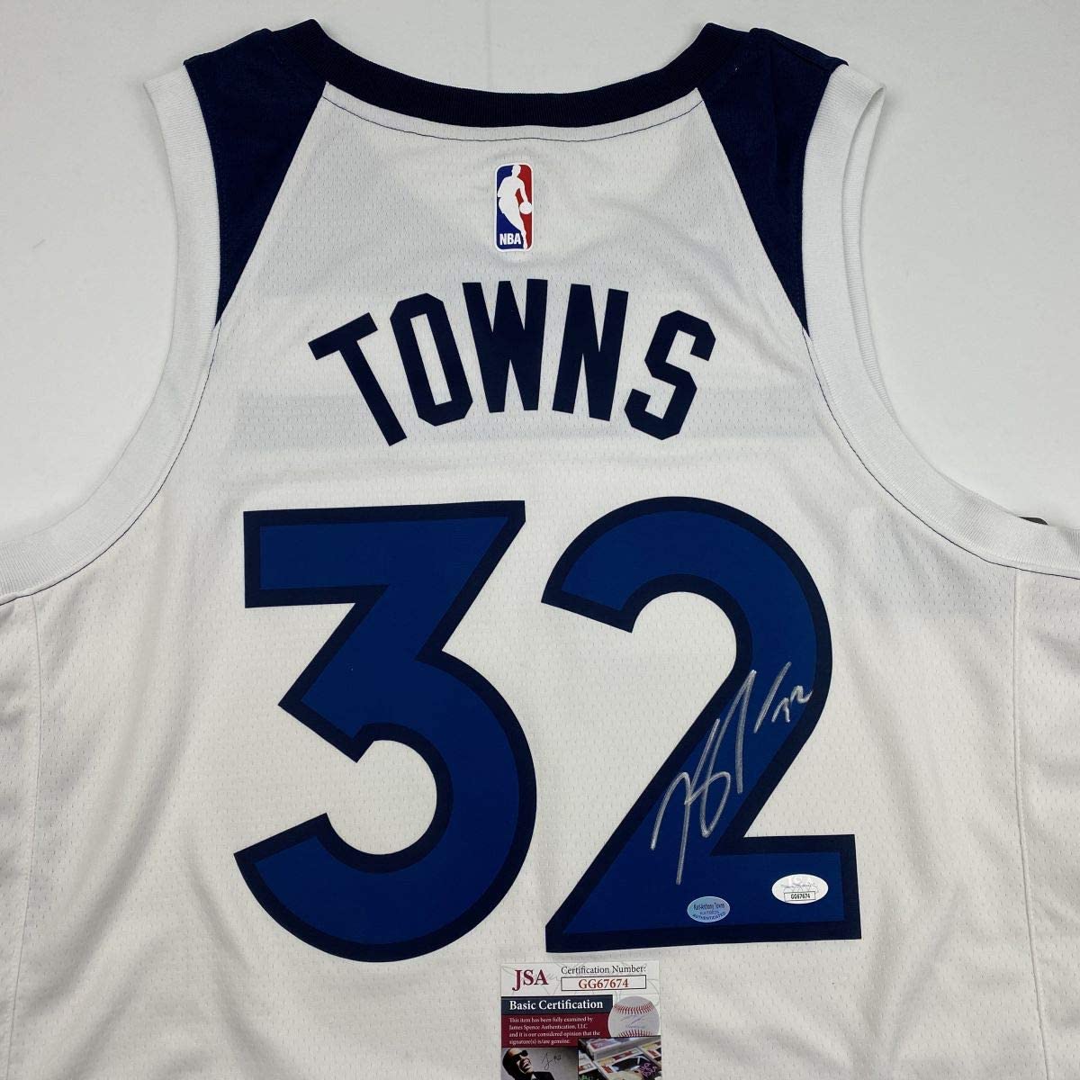 Autographed/Signed Karl-Anthony Towns Minnesota White Basketball Jersey JSA COA