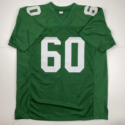 Autographed/Signed Chuck Bednarik HOF 67 Philadelphia Kelly Green Football Jersey JSA COA