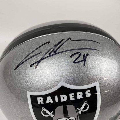 Autographed/Signed Charles Woodson Oakland Raiders Full Size FS F/S Replica Football Helmet Steiner Sprots COA