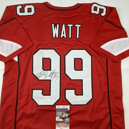 Autographed/Signed JJ J.J. Watt Arizona Red Football Jersey JSA COA