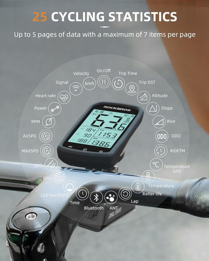 ROCKBROS M1 Wireless Bike Computer GPS 2.9-inch LCD Waterproof Fast Charging