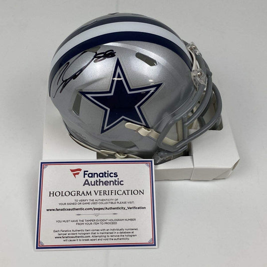 Autographed/Signed CeeDee Lamb Dallas Cowboys Mini Football Helmet Fanatics COA