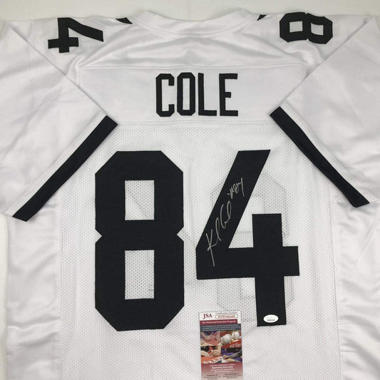 Autographed/Signed Keelan Cole Jacksonville White Football Jersey JSA COA