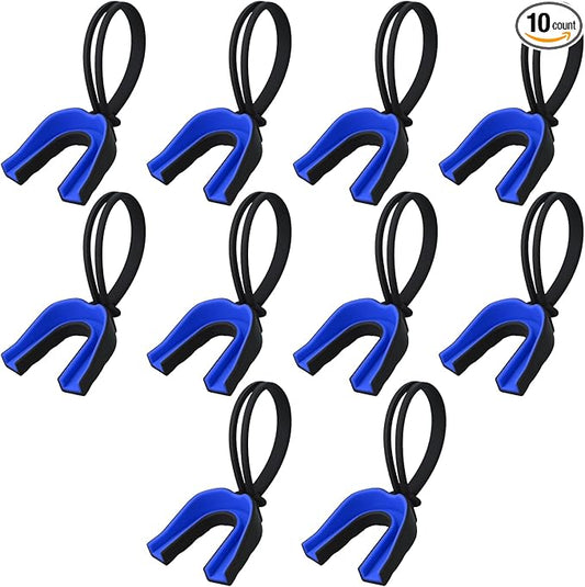 Seematn 10 Pieces Mouth Guard with Strap Sports Mouthguard Football Mouth Guard Youth Mouth Protector to Prevent Youth or Adult Teeth Clenching, Ideal for Football, Lacrosse