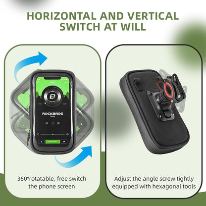 ROCKBROS Motorcycle Phone Mount Waterproof Handlebar Bag Phones Below 6.8”