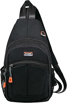 Long Keeper Sling Bag Backpack - Women Crossbody Shoulder Backpack Men Travel Hiking Sport Backpack Cross Body Casual Daypack (Black)