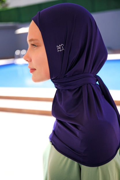 Navy Tied Scarf Bonnet B2397
