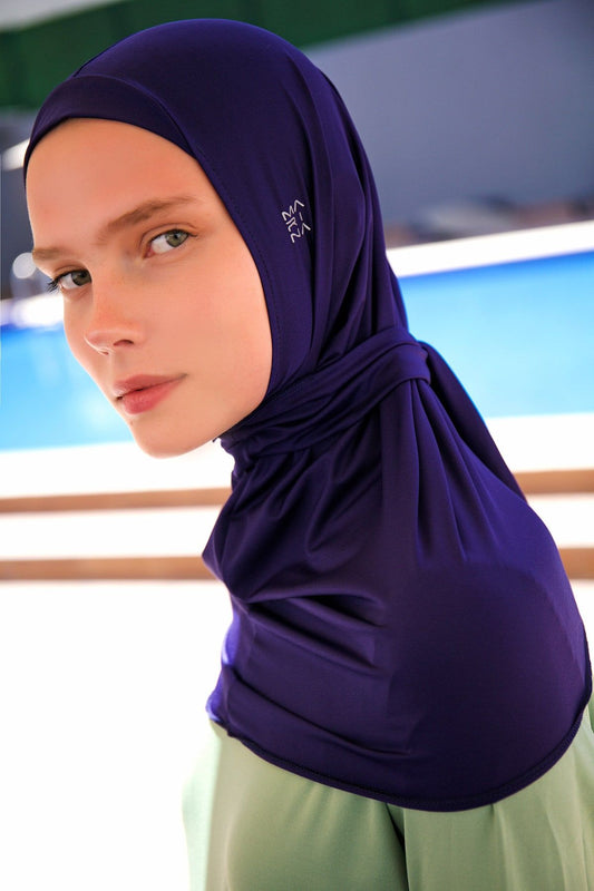 Navy Tied Scarf Bonnet B2397