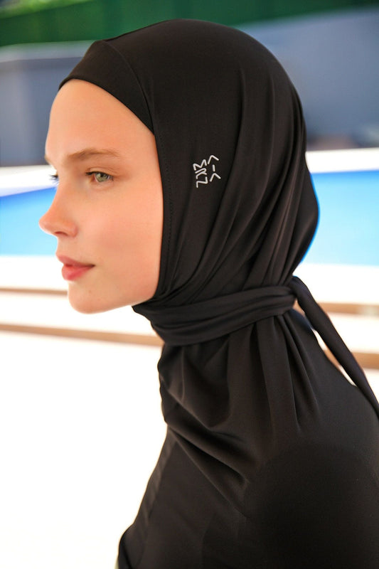 Black Tied Scarf Bonnet B2396